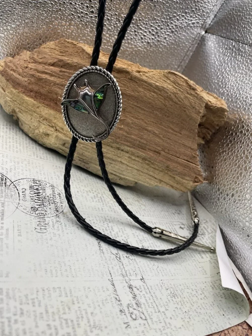 ABALONE Shell stingray Sea Horse Life Beach BOLO Tie Dad Son Festival wedding